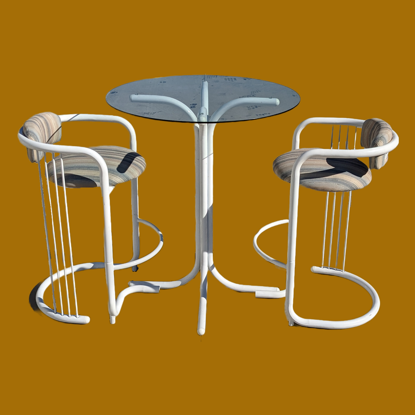 Postmodern Bistro Patio Table + Chair Set | 80s | Tubular