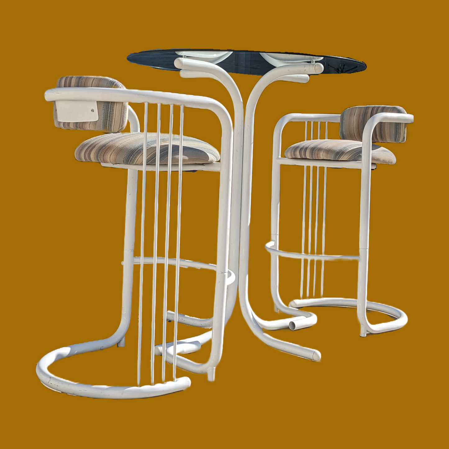 Postmodern Bistro Patio Table + Chair Set | 80s | Tubular