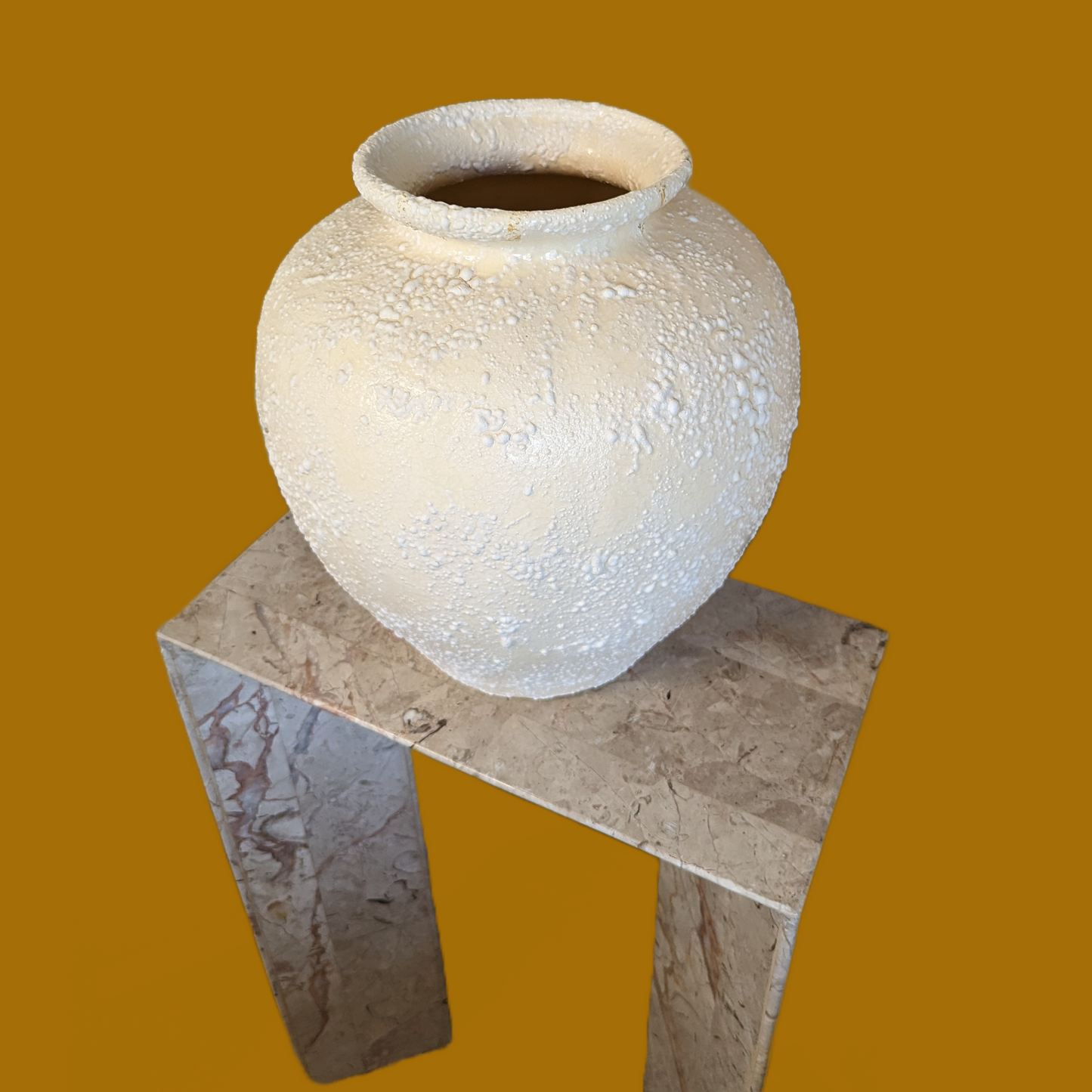 Vintage Postmodern Ceramic Vase, Flower Vase, Large Textured Off White, Home Decor