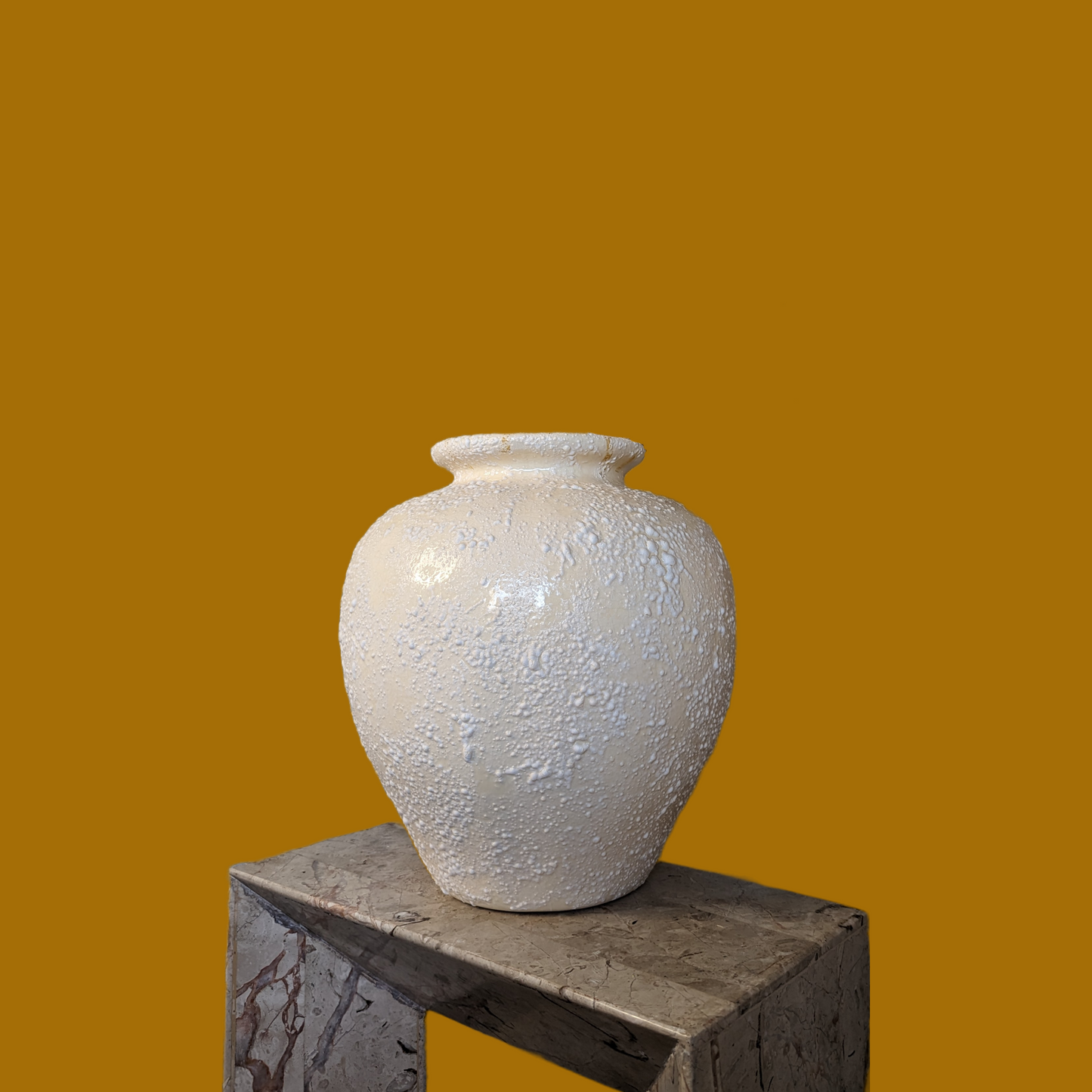 Vintage Postmodern Ceramic Vase, Flower Vase, Large Textured Off White, Home Decor