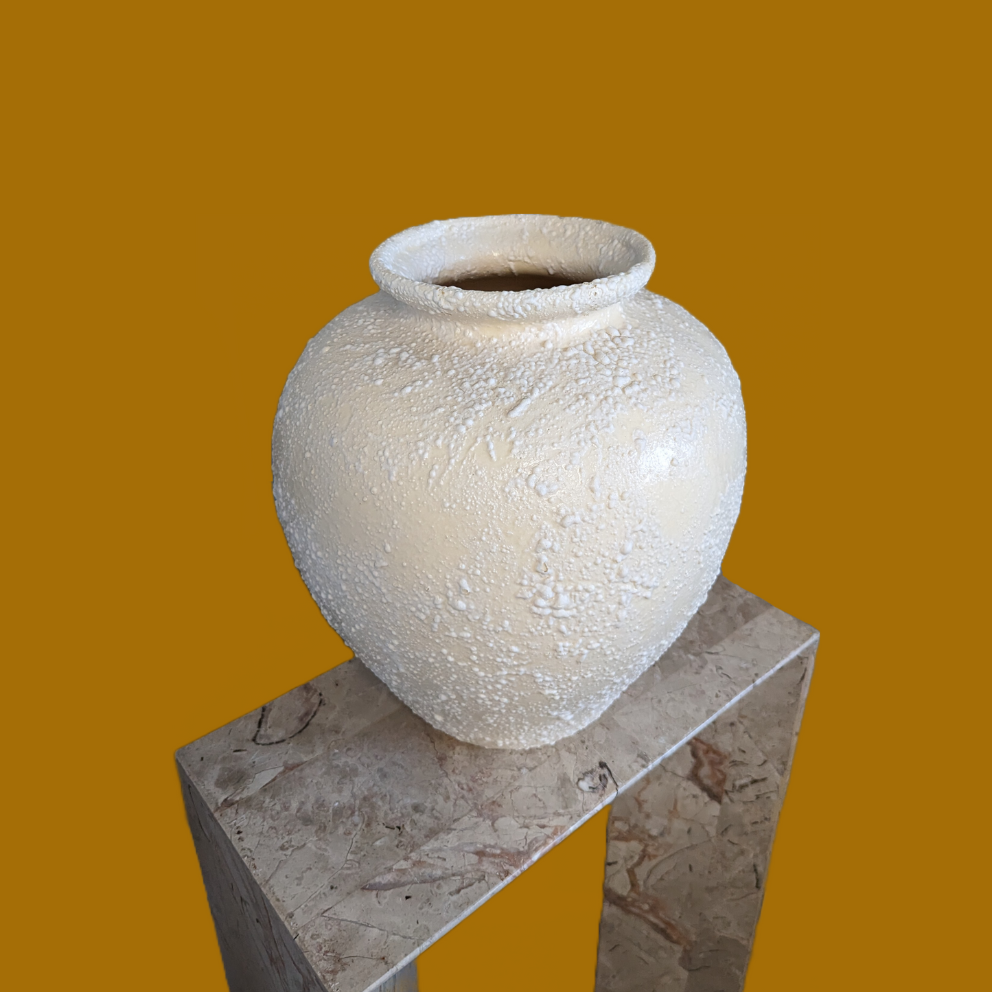 Vintage Postmodern Ceramic Vase, Flower Vase, Large Textured Off White, Home Decor