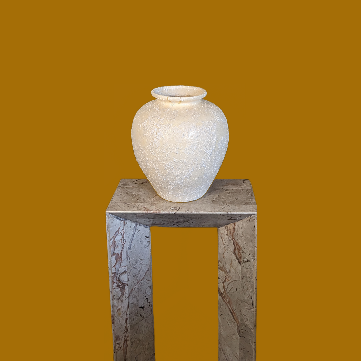 Vintage Postmodern Ceramic Vase, Flower Vase, Large Textured Off White, Home Decor
