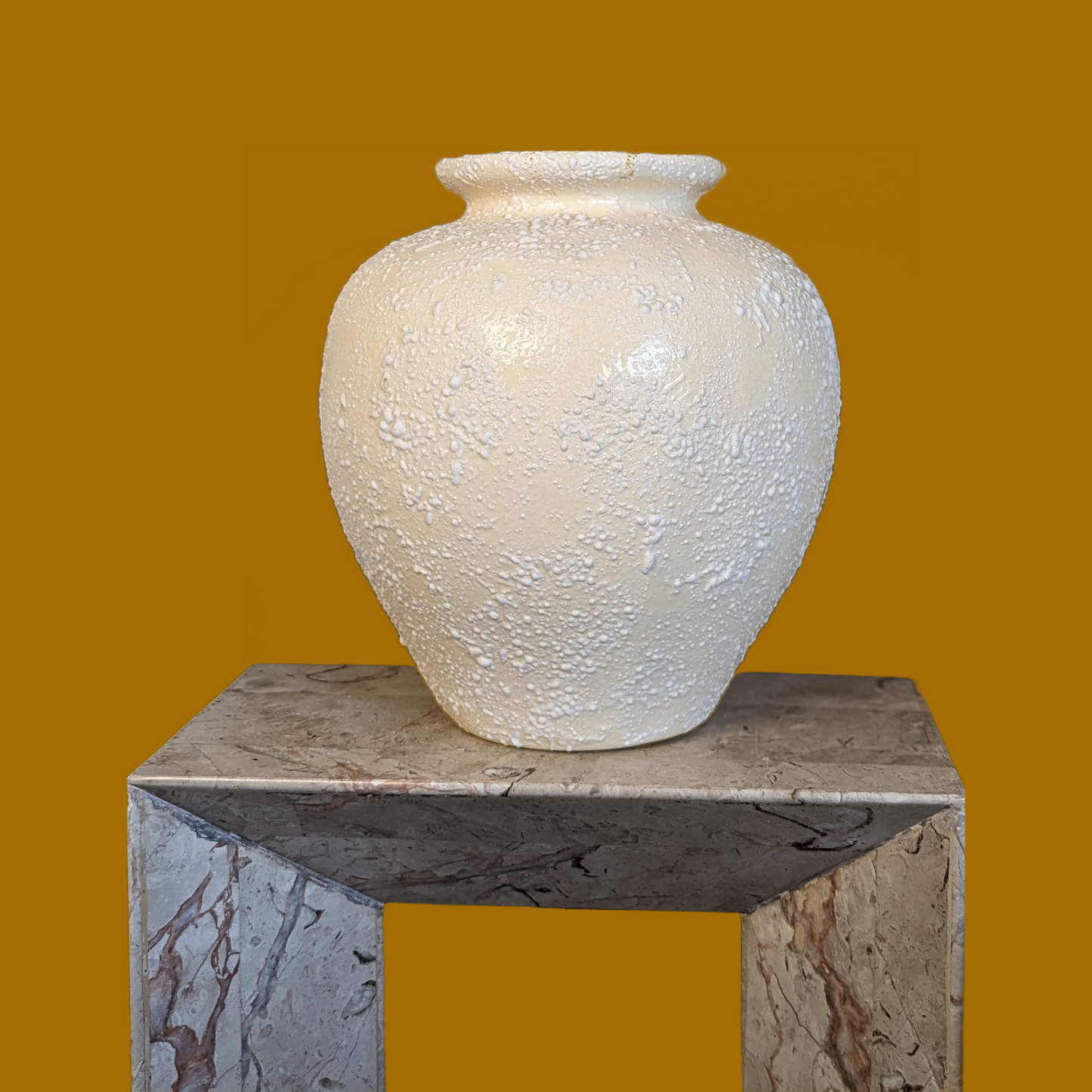 Vintage Postmodern Ceramic Vase, Flower Vase, Large Textured Off White, Home Decor
