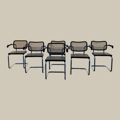 Vintage Cesca Chairs for Stendig, Six Armchairs, Italian, MCM, Mid Century Modern, Cantilever Dining Chairs