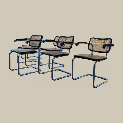 Vintage Cesca Chairs for Stendig, Six Armchairs, Italian, MCM, Mid Century Modern, Cantilever Dining Chairs