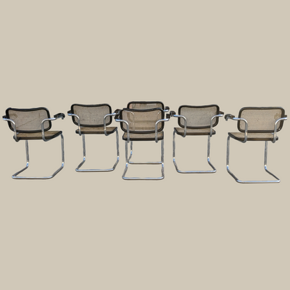 Vintage Cesca Chairs for Stendig, Six Armchairs, Italian, MCM, Mid Century Modern, Cantilever Dining Chairs