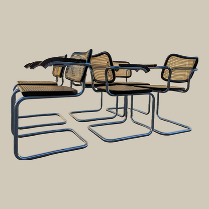Vintage Cesca Chairs for Stendig, Six Armchairs, Italian, MCM, Mid Century Modern, Cantilever Dining Chairs