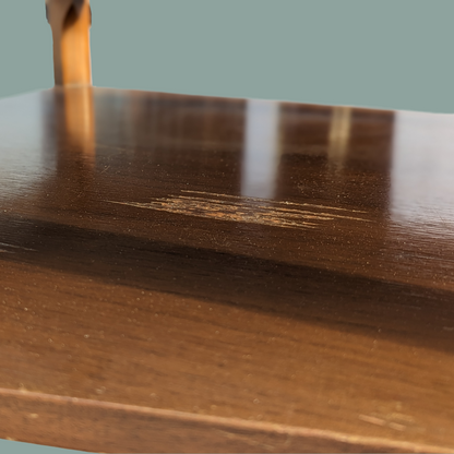 Vintage Side Table, Travertine Top, Walnut, Mid Century, MCM, Retro, Accent/Coffee Table, Stone Top