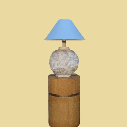 Vintage Postmodern Plaster Coi Fish Lamp | 80s | Oversized | Table Lamp | MCM