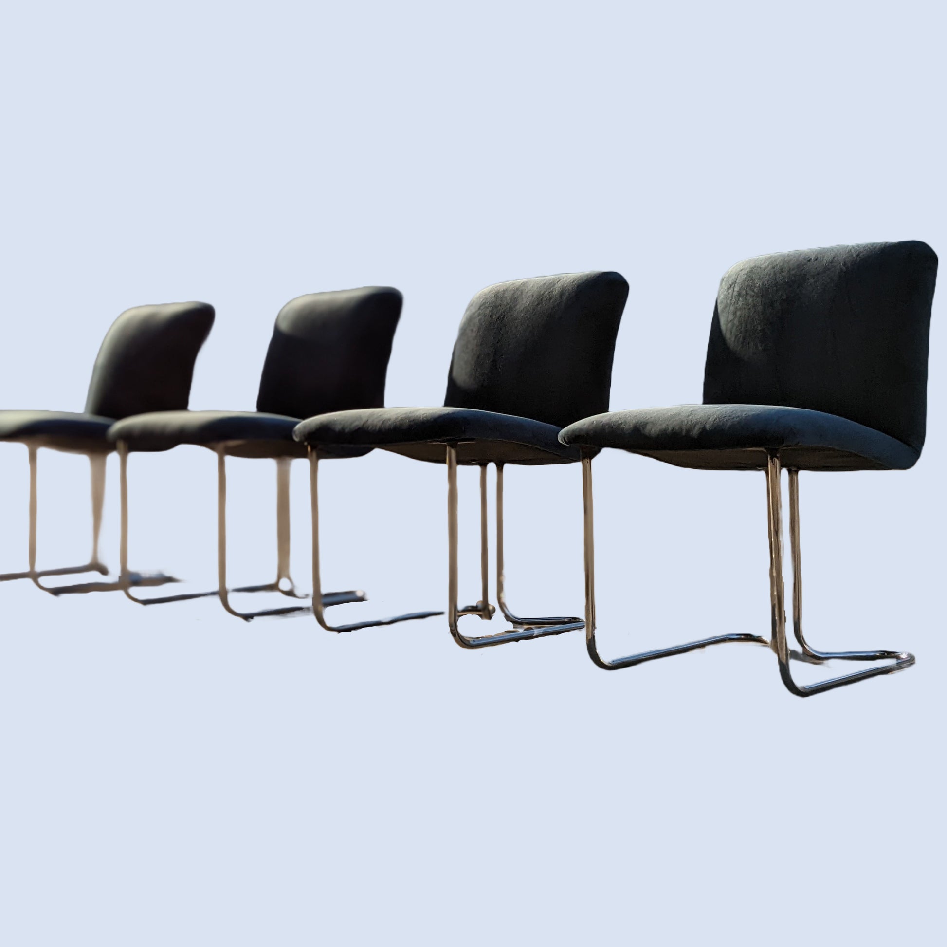 Casa Baughman – Bauhaus Chairs Chrome Milo Tubular for Blue S Dining Velvet DIA | | |