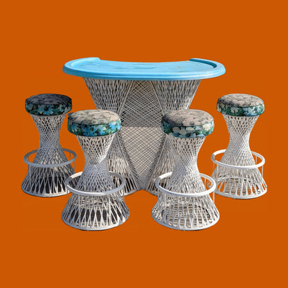 Spun Fiberglass Bar and Stools by Russell Woodard | Vintage | MCM | Mid Century