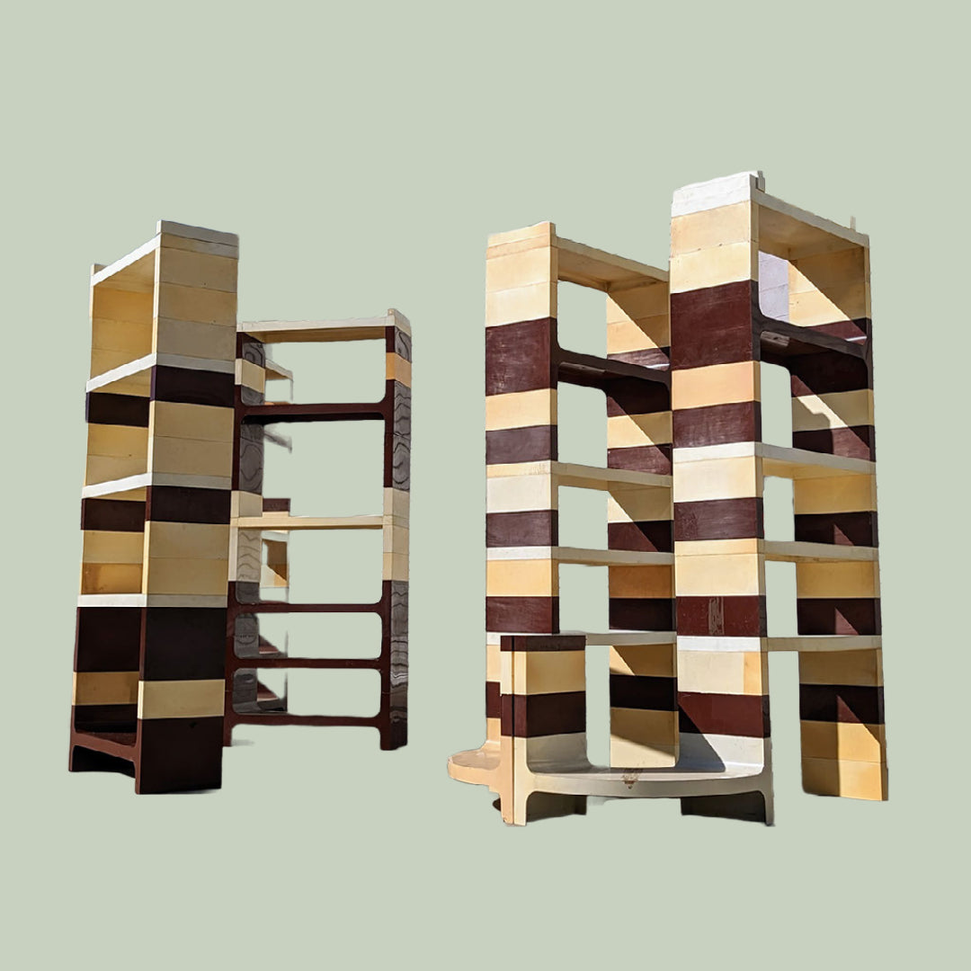 VERY RARE Collection of Italian Modular Bookcases by Vardani Design | C 1970s | MCM | Space Age