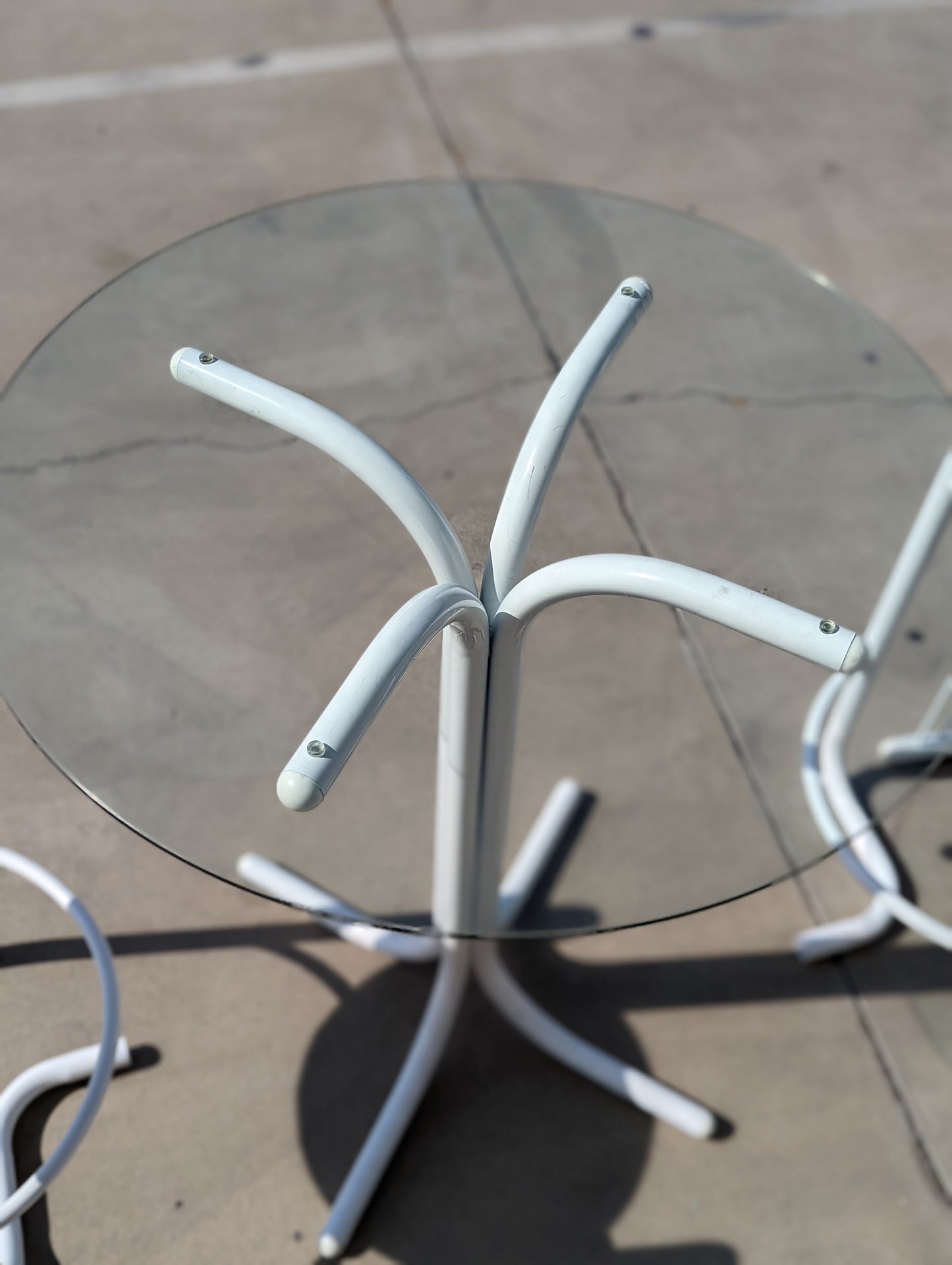 Postmodern Bistro Patio Table + Chair Set | 80s | Tubular